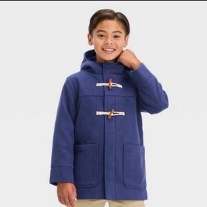 Cat & Jack Navy Blue Zip-Up Pea Coat S